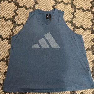 adidas Heather Blue Speckled Short Sleeve Tee